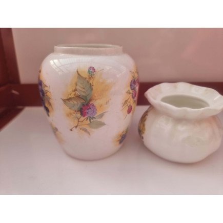 Vintage Aynsley Fine Bone China Vase and Sugar Bowl Set – Floral England