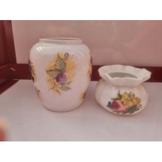 Vintage Aynsley Fine Bone China Vase and Sugar Bowl Set – Floral England