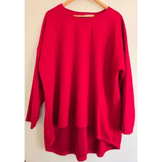 Made in Italy Angel Wings Oversized Tunic Top - Fuchsia