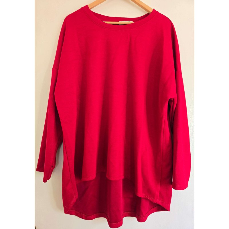 Made in Italy Angel Wings Oversized Tunic Top - Fuchsia