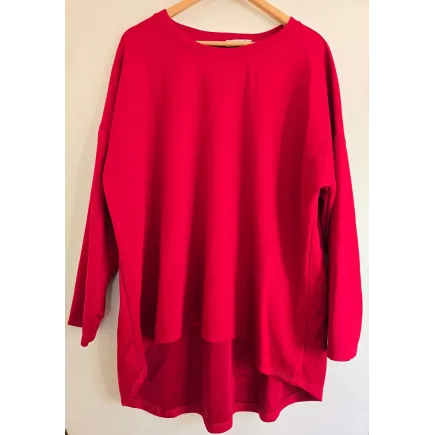Made in Italy Angel Wings Oversized Tunic Top - Fuchsia