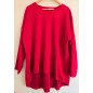 Made in Italy Angel Wings Oversized Tunic Top - Fuchsia