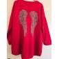 Made in Italy Angel Wings Oversized Tunic Top - Fuchsia