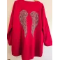 Made in Italy Angel Wings Oversized Tunic Top - Fuchsia