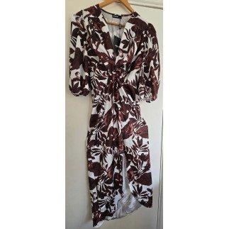 Forever Young Floral Wrap Maxi Dress – Brown& White