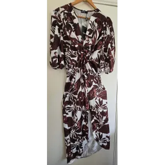 Forever Young Floral Wrap Maxi Dress – Brown& White