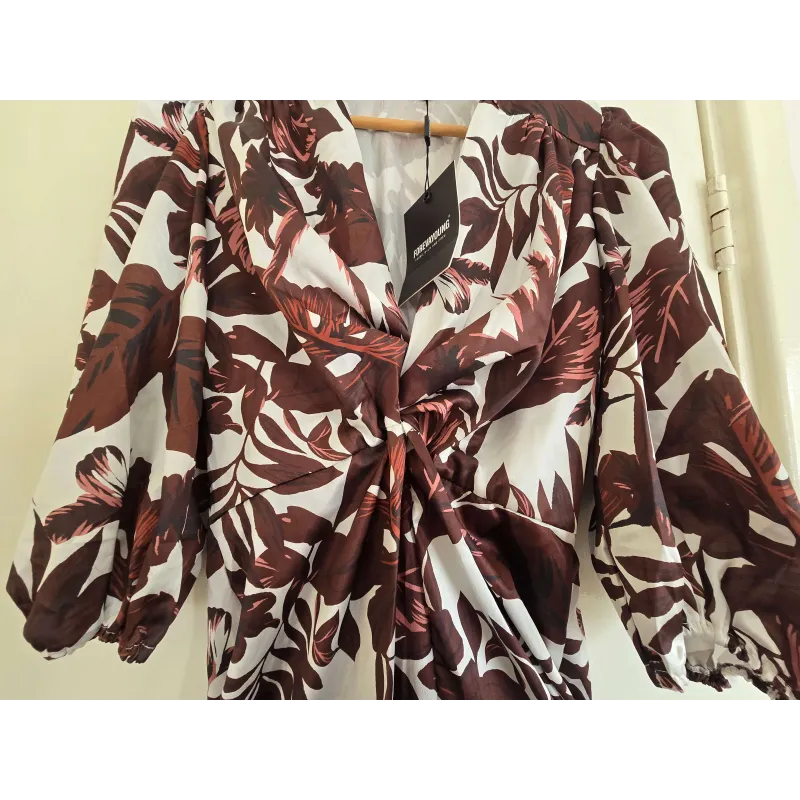 Forever Young Floral Wrap Maxi Dress – Brown& White