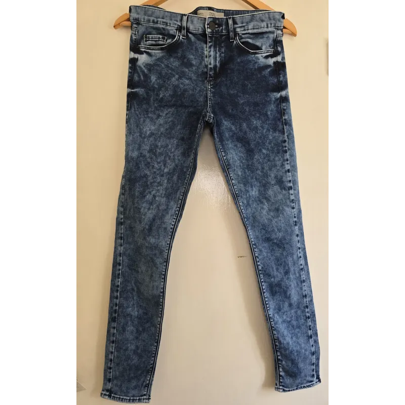 Topshop Moto Leigh Blue Acid Wash Skinny Jeans W28 L30 Topshop Moto Leigh Blue Acid Wash Skinny Jeans W28 L30