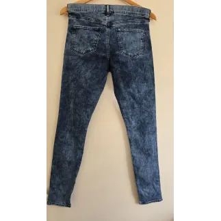 Topshop Moto Leigh Blue Acid Wash Skinny Jeans W28 L30