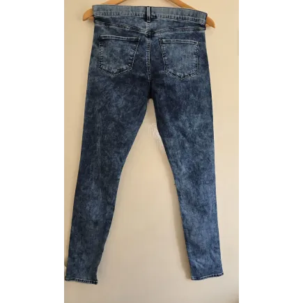 Topshop Moto Leigh Blue Acid Wash Skinny Jeans W28 L30