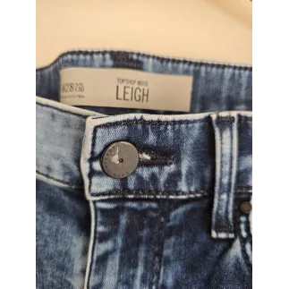 Topshop Moto Leigh Blue Acid Wash Skinny Jeans W28 L30