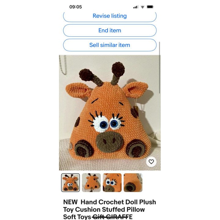 Handmade Crochet Giraffe Plush Toy – Soft Amigurumi