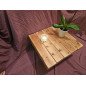 Handmade solid wood coffee table – rustic reclaimed timber & metal frame (62 × 58 × 30 cm)