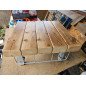 Handmade solid wood coffee table – rustic reclaimed timber & metal frame (62 × 58 × 30 cm)