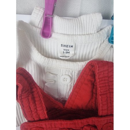 Baby Plush Romper with White Bodysuit Set